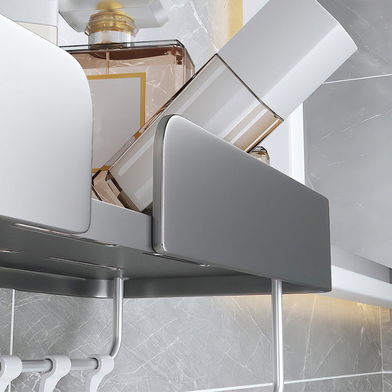 3-piece modern bathroom hardware set aluminum bathroom shelf in gray