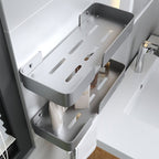 3-piece modern bathroom hardware set aluminum bathroom shelf in gray