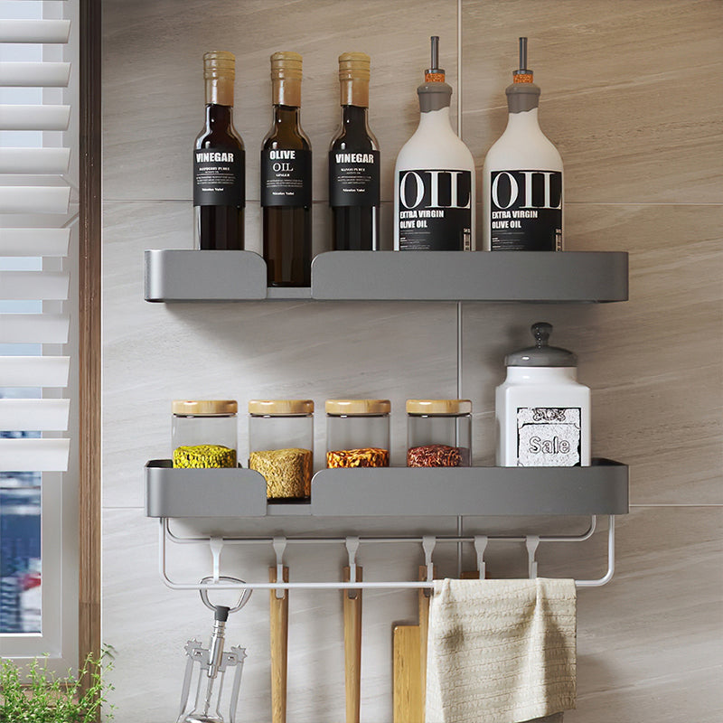3-piece modern bathroom hardware set aluminum bathroom shelf in gray