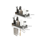 3-piece modern bathroom hardware set aluminum bathroom shelf in gray