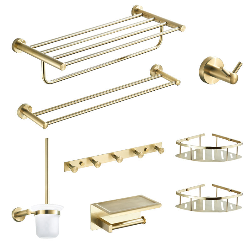 Traditional Brushed Brass Bathroom Accessories As Individual Piece Or In Set Made Of Metal