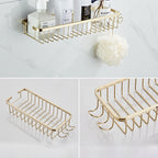 Traditional Brushed Brass Bathroom Accessories As Individual Piece Or In Set Made Of Metal
