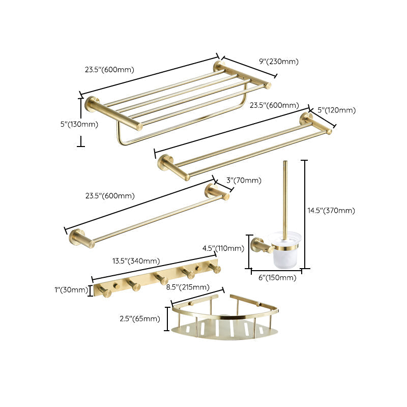 Traditional Brushed Brass Bathroom Accessories As Individual Piece Or In Set Made Of Metal