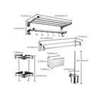 Contemporary Metal Bathroom Accessories Single Piece or as Set with Paper Holder