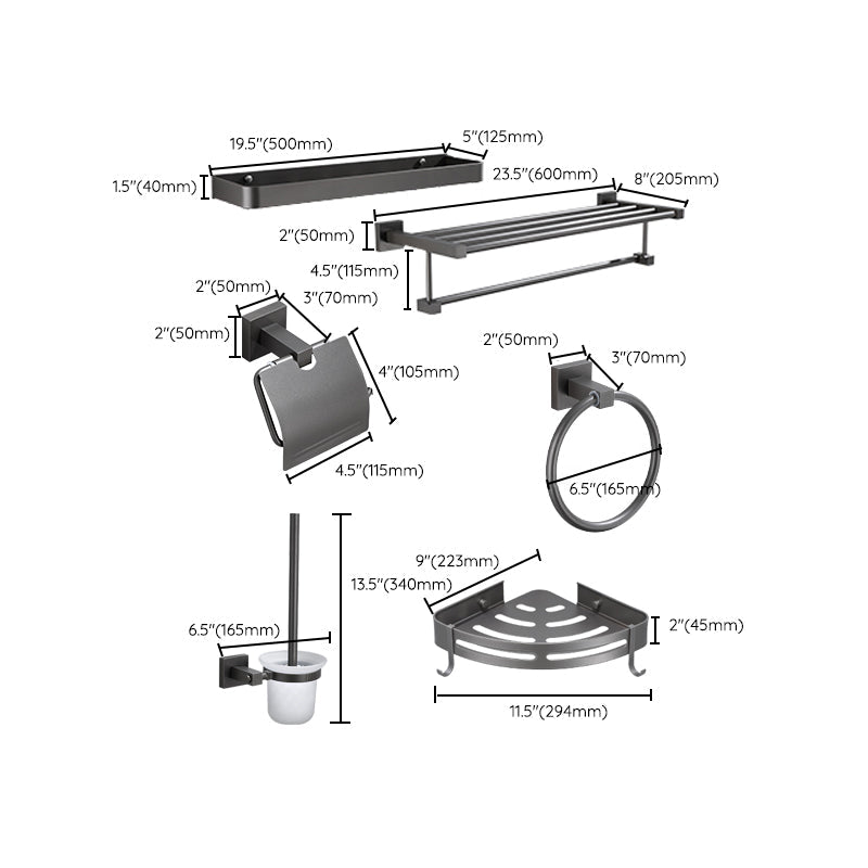 Modern Bathroom Accessories Hardware Set Gray Bathroom Hardware Set