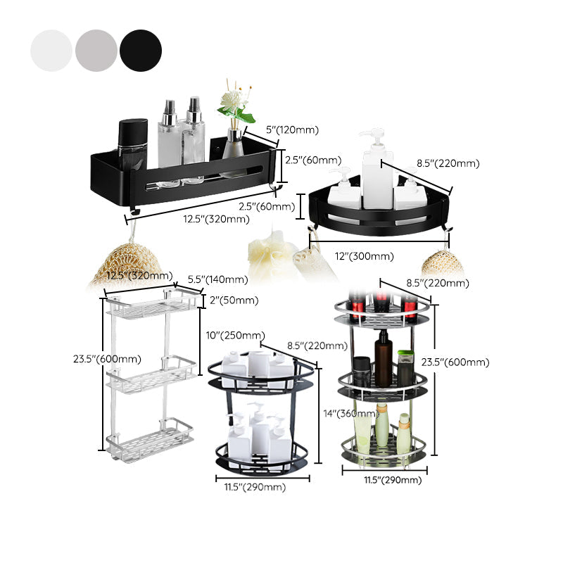 Contemporary Metal Bathroom Accessories Hardware Set with Bathroom Shelf