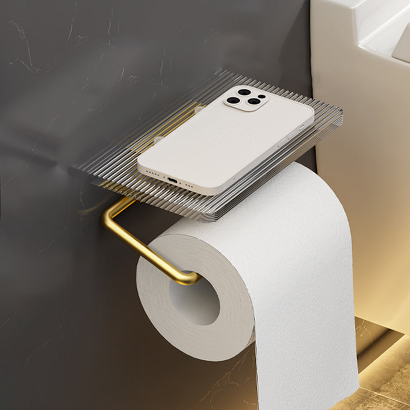6-piece bathroom accessory set made of gold-colored metal bathroom hardware set