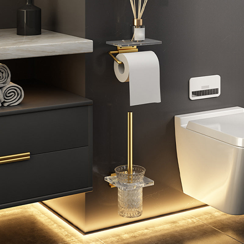 6-piece bathroom accessory set made of gold-colored metal bathroom hardware set