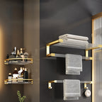 6-piece bathroom accessory set made of gold-colored metal bathroom hardware set