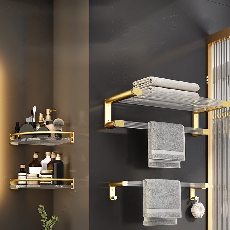 6-piece bathroom accessory set made of gold-colored metal bathroom hardware set