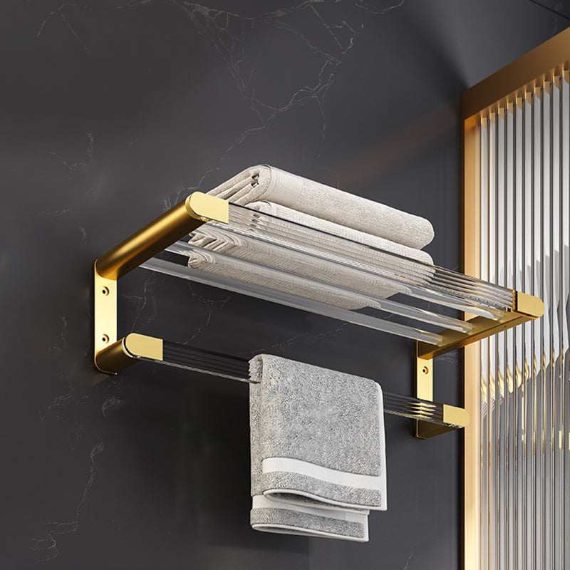 6-piece bathroom accessory set made of gold-colored metal bathroom hardware set