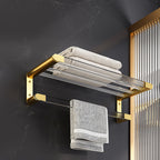 6-piece bathroom accessory set made of gold-colored metal bathroom hardware set