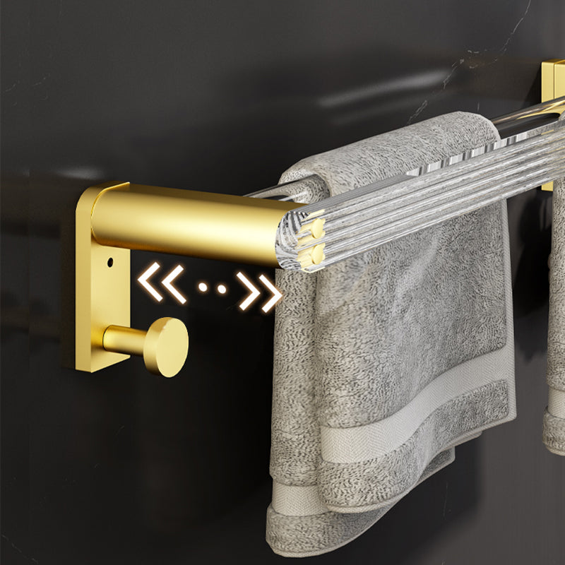 6-piece bathroom accessory set made of gold-colored metal bathroom hardware set