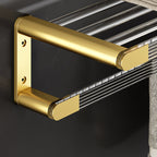 6-piece bathroom accessory set made of gold-colored metal bathroom hardware set