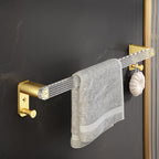 6-piece bathroom accessory set made of gold-colored metal bathroom hardware set