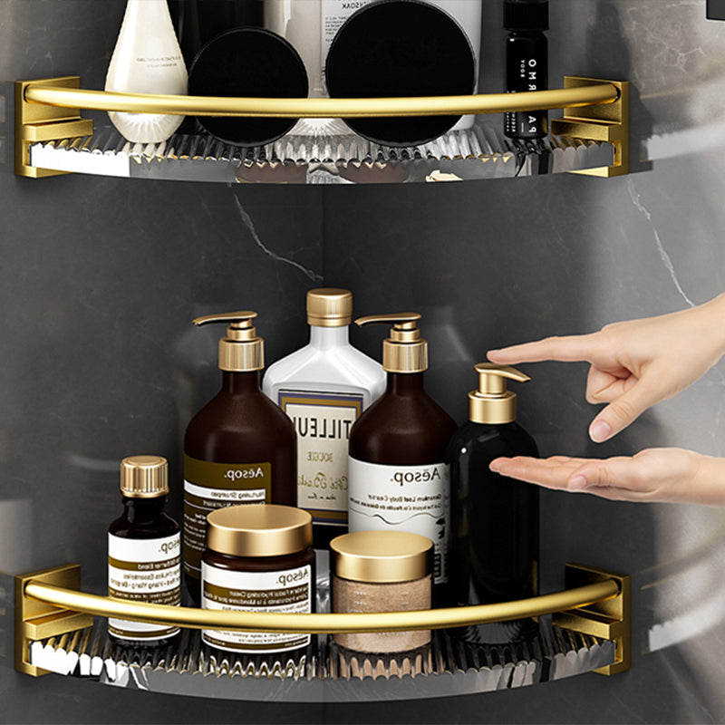 6-piece bathroom accessory set made of gold-colored metal bathroom hardware set