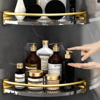 6-piece bathroom accessory set made of gold-colored metal bathroom hardware set