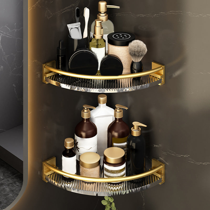 6-piece bathroom accessory set made of gold-colored metal bathroom hardware set