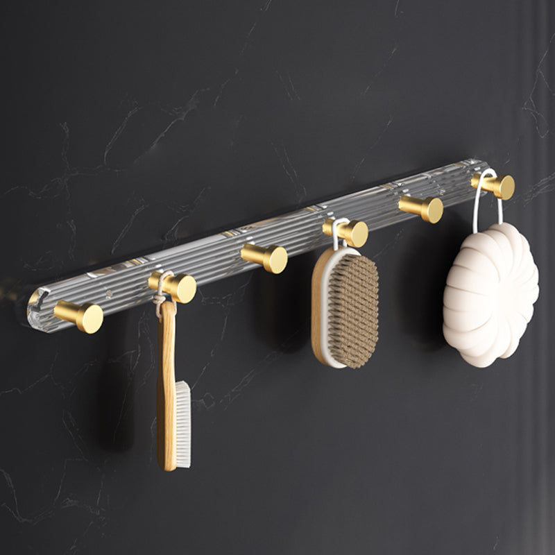 6-piece bathroom accessory set made of gold-colored metal bathroom hardware set