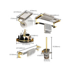 6-piece bathroom accessory set made of gold-colored metal bathroom hardware set