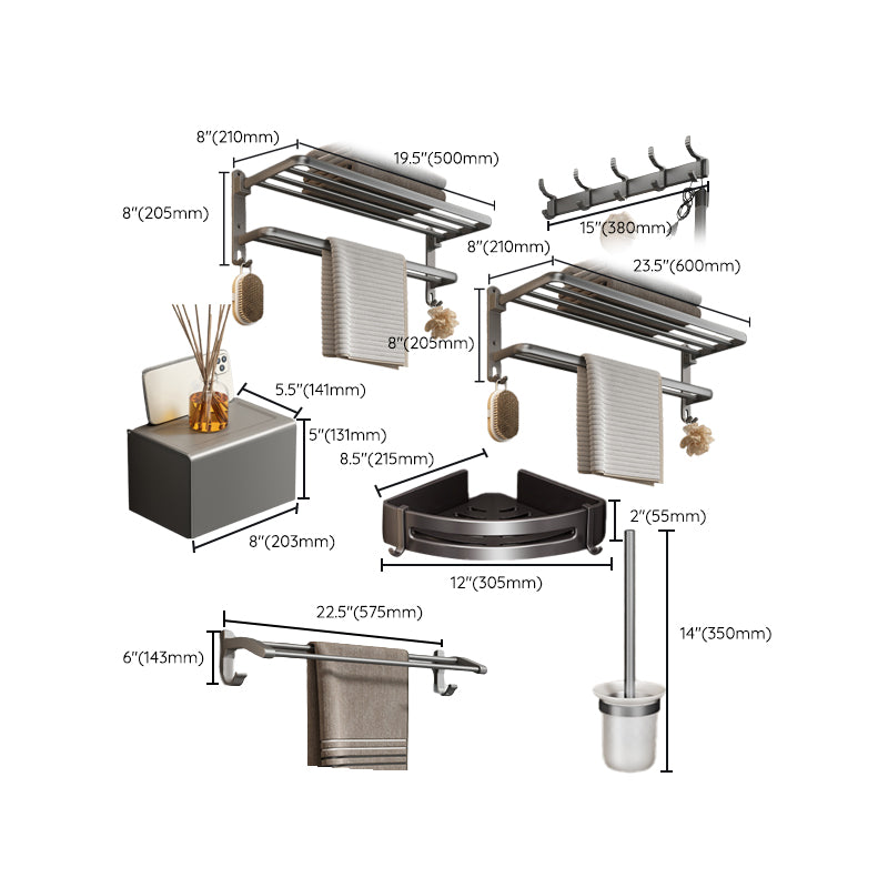 Modern Bathroom Accessory Hardware Set Gray Bathroom Accessories