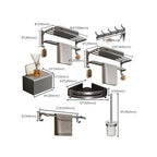 Modern Bathroom Accessory Hardware Set Gray Bathroom Accessories