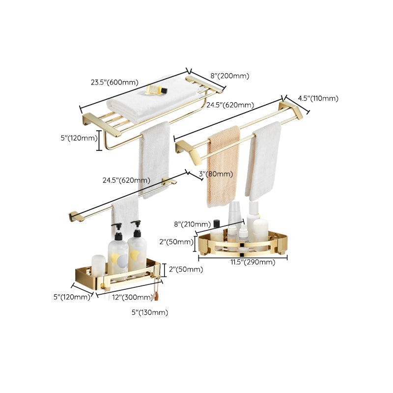Modern Bathroom Accessory Mounting Kit Gold Bathroom Hardware