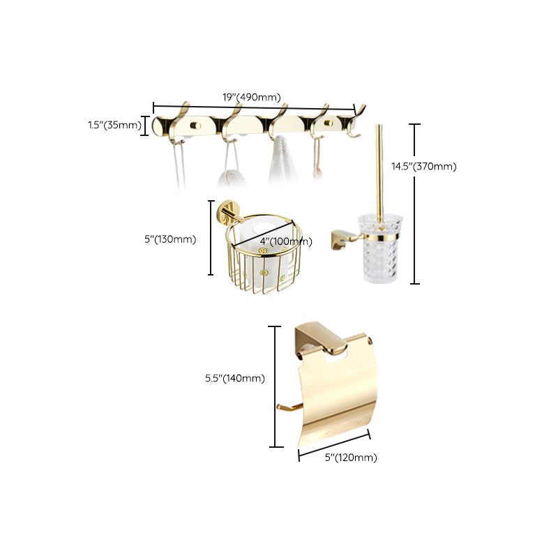 Modern Bathroom Accessory Mounting Kit Gold Bathroom Hardware
