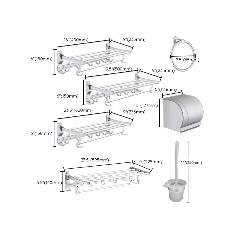 Modern Bathroom Accessories Hardware Set Silver Bathroom Accessories Kit