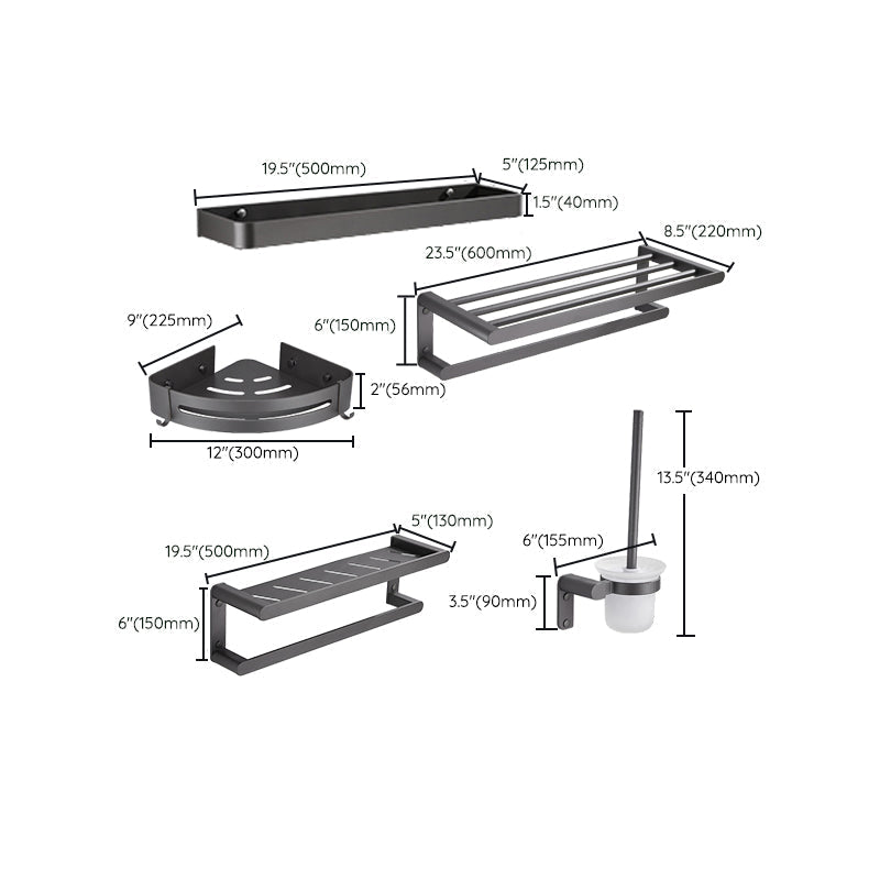 Gray Bathroom Accessory Set Modern Bathroom Accessories Hardware Set