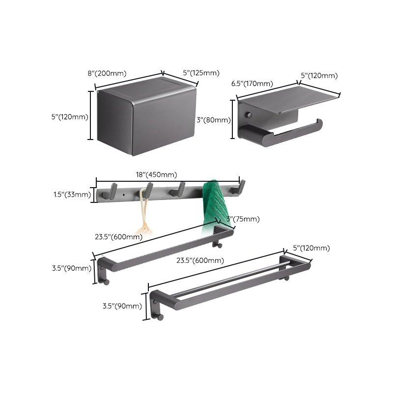 Gray Bathroom Accessory Set Modern Bathroom Accessories Hardware Set