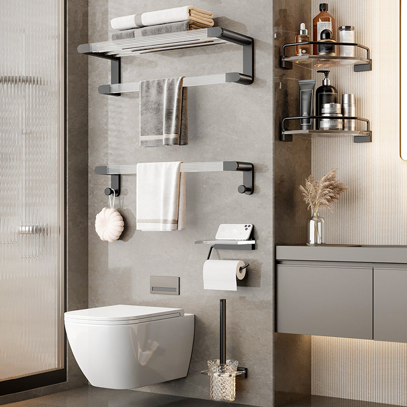 Contemporary Black Metal Bathroom Accessories Single Piece or as Set