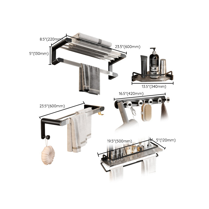 Contemporary Black Metal Bathroom Accessories Single Piece or as Set