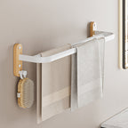 White Metal and Solid Wood Bathroom Accessories Hardware Set