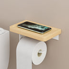 White Metal and Solid Wood Bathroom Accessories Hardware Set
