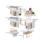 White Metal and Solid Wood Bathroom Accessories Hardware Set