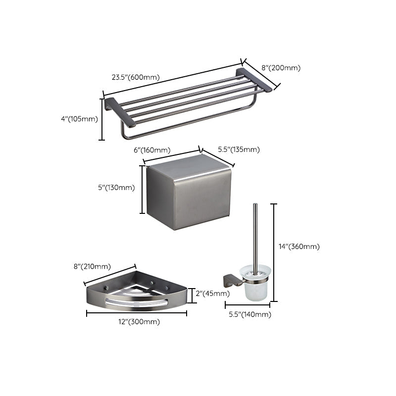 Gray traditional bathroom hardware set stainless steel bathroom accessory set