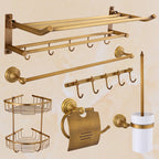 4-piece traditional bathroom accessory set Gold Brass bathroom accessory hardware set