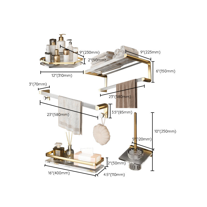 Metal and Acrylic Bathroom Accessory Set Transparent Bathroom Accessories