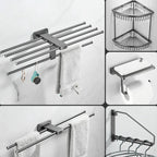 Modern Silver Bathroom Accessories As Individual Piece Or In Set With Towel Bar