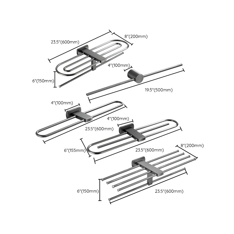 Modern Silver Bathroom Accessories As Individual Piece Or In Set With Towel Bar