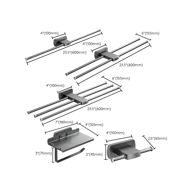 Modern Silver Bathroom Accessories As Individual Piece Or In Set With Towel Bar