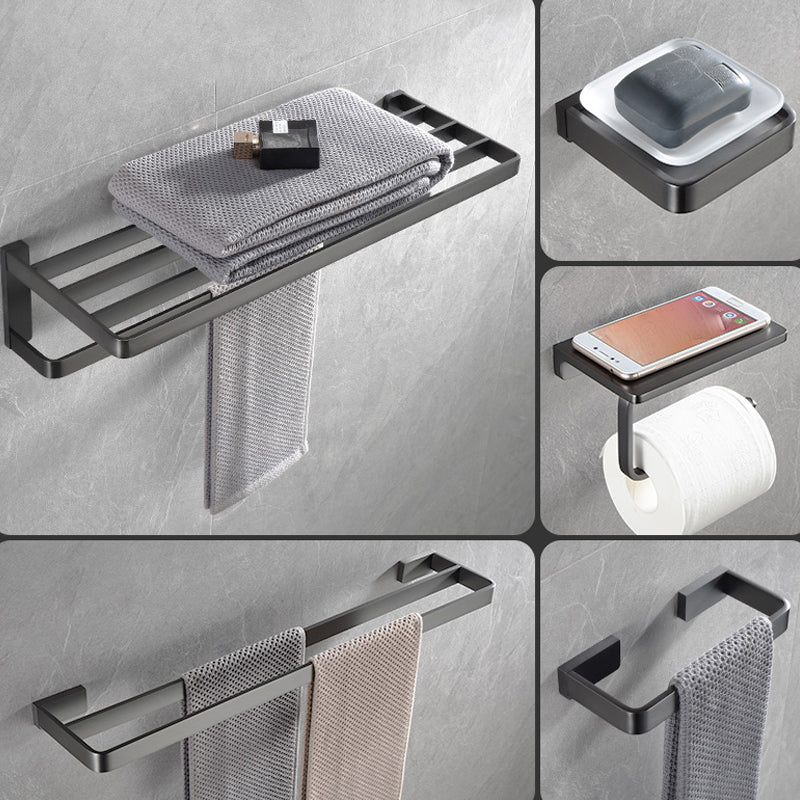 Gray metal modern bathroom accessories as a single item or as a set