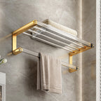 Modern Golden Bathroom Accessories Single Piece or in Set with Bathroom Shelf