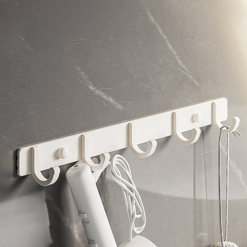 Modern bathroom accessory set in white with bath shelf/towel bar/bath towel hooks