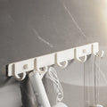 Modern bathroom accessory set in white with bath shelf/towel bar/bath towel hooks