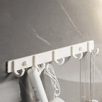 Modern bathroom accessory set in white with bath shelf/towel bar/bath towel hooks