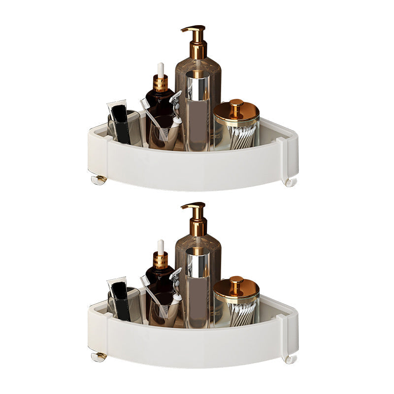Modern bathroom accessory set in white with bath shelf/towel bar/bath towel hooks