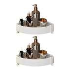 Modern bathroom accessory set in white with bath shelf/towel bar/bath towel hooks
