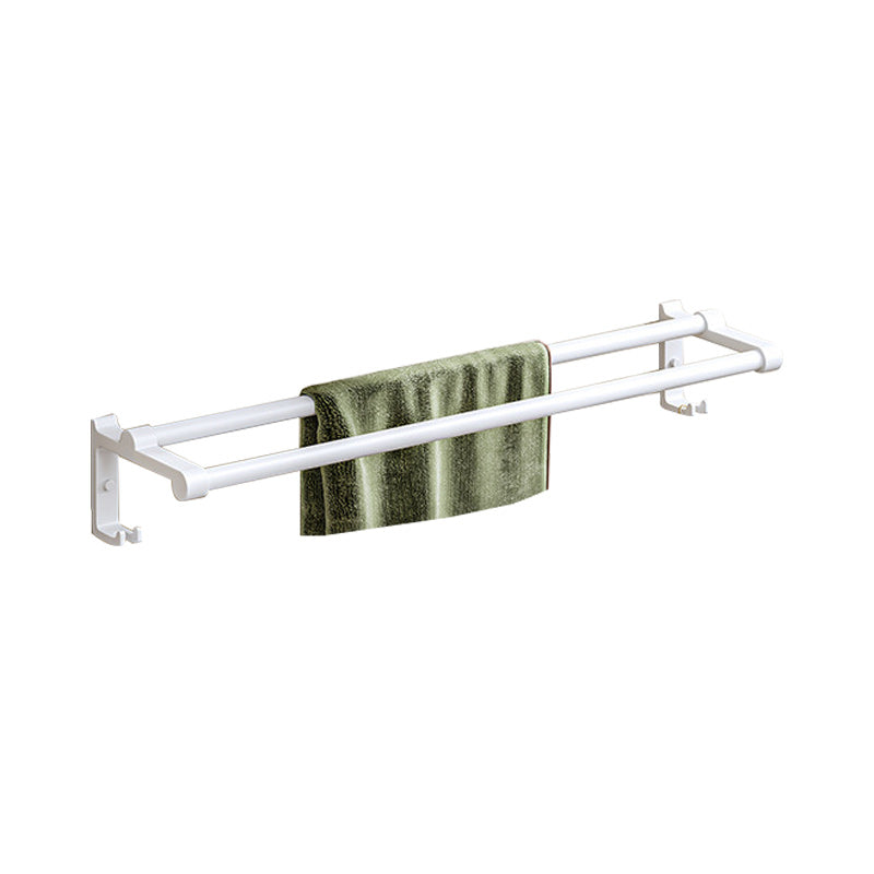 Modern bathroom accessory set in white with bath shelf/towel bar/bath towel hooks